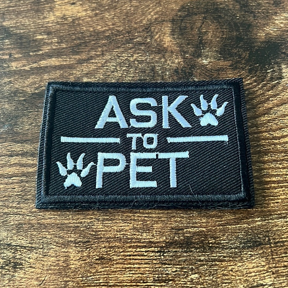 Ask to Pet Patch for dog harness